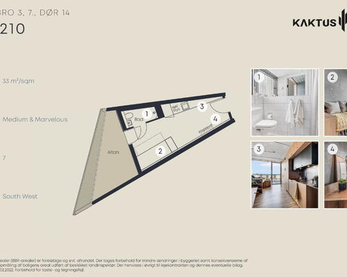 1 værelses lejlighed i København V