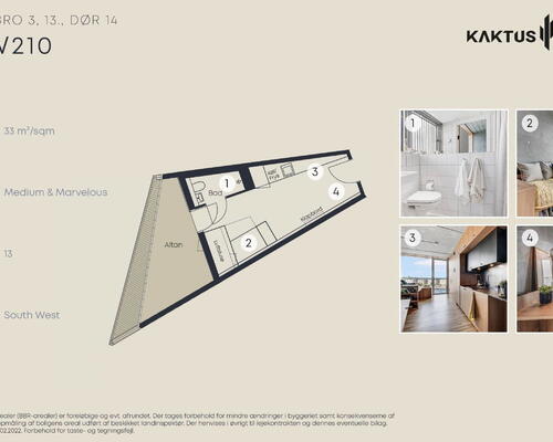 1 værelses lejlighed i København V