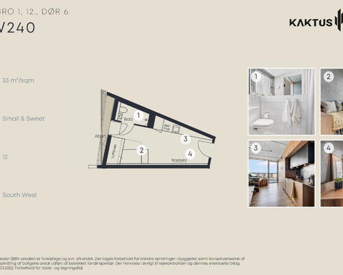 1 værelses lejlighed i København V