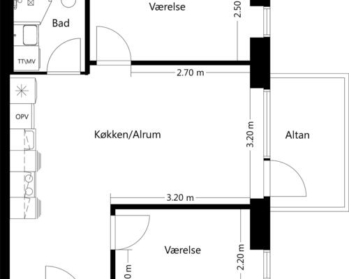 3 værelses lejlighed i Tilst