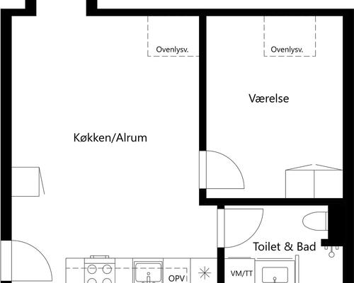 2 værelses lejlighed i Hillerød