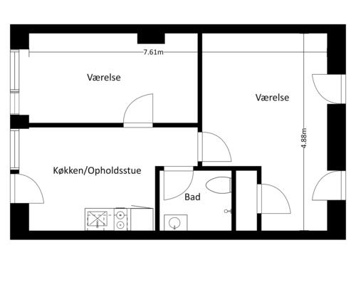 2 værelses lejlighed i Valby