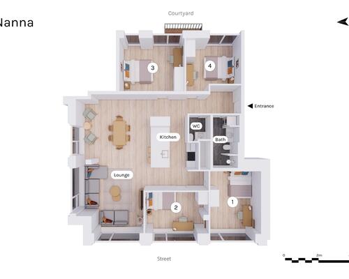 5 værelses lejlighed i København SV