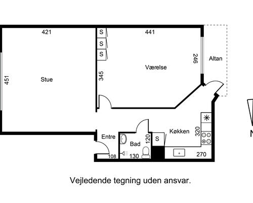 2 værelses lejlighed i Esbjerg