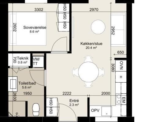 2 værelses hus i Kolding