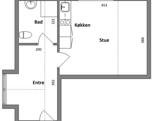 1 værelses lejlighed i Herning