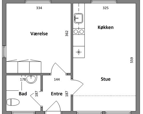 2 værelses lejlighed i Herning