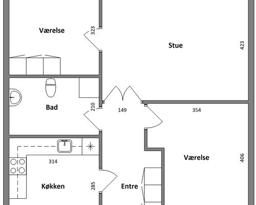 3 værelses lejlighed i Karup J