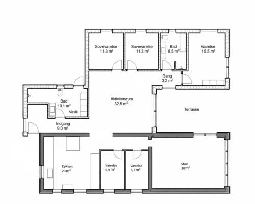 5 værelses hus i Århus N