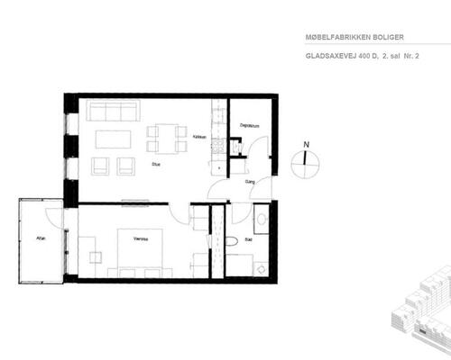 Møbelfabrikken - Stor og lækker 3-værelses lejlighed i moderne byggeri i Søborg