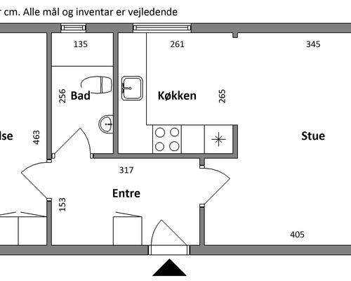 2 værelses lejlighed i Hadsund