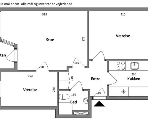 3 værelses lejlighed i Randers