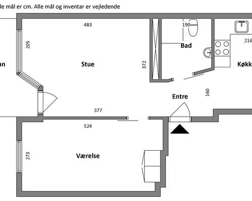 2 værelses lejlighed i Randers
