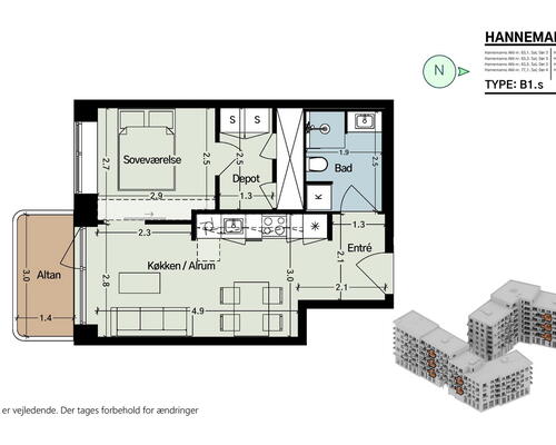 Stilren lejlighed i attraktive Ørestad Syd med altan