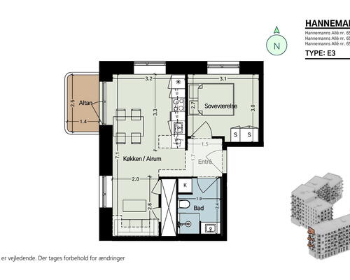 Eksklusiv penthouse lejlighed med altan og meget højtloftet