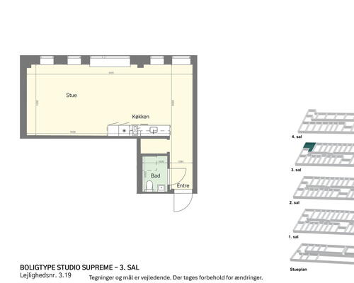 Rummeligt studio et stenkast fra Amagerbro