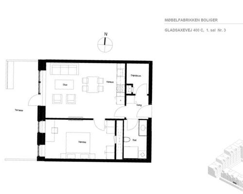 Møbelfabrikken - Stor og lækker 3-værelses lejlighed i moderne byggeri i Søborg