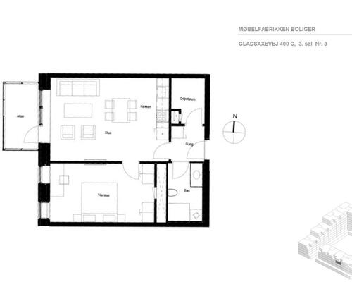 Møbelfabrikken - Stor og lækker 3-værelses lejlighed i moderne byggeri i Søborg