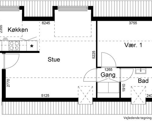 2 værelses lejlighed i Gredstedbro