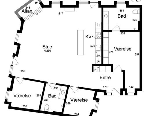 Eksklusiv hjørnelejlighed med panoramaudsigt over Vindegade/Vesterbro