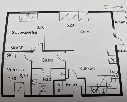 3 værelses lejlighed i Struer