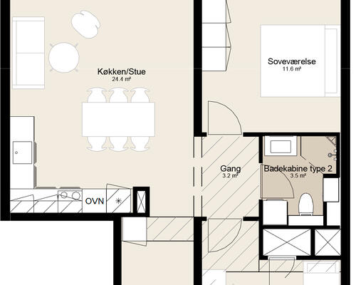 3 vær med terrasse