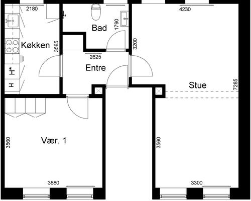 2 værelses lejlighed i Silkeborg