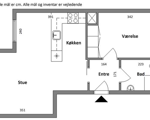 2 værelses lejlighed i Randers