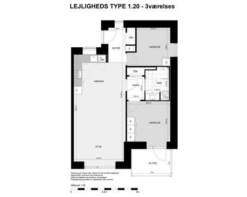 3 værelses lejlighed i Slagelse