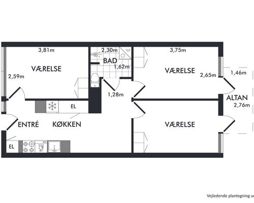 4 værelses lejlighed i Århus C
