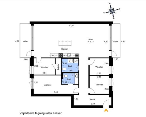 5 værelses lejlighed i Nordhavn
