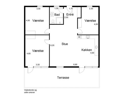 4 værelses hus i Bække