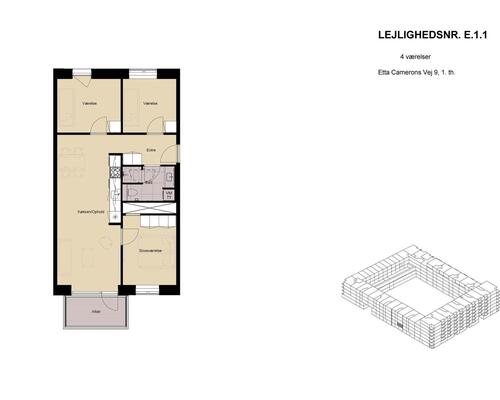 4 værelses lejlighed i København SV