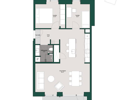 3 værelses lejlighed på 87 m² i Oasen