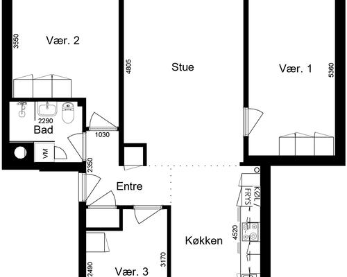 4 værelses lejlighed i Vinderup