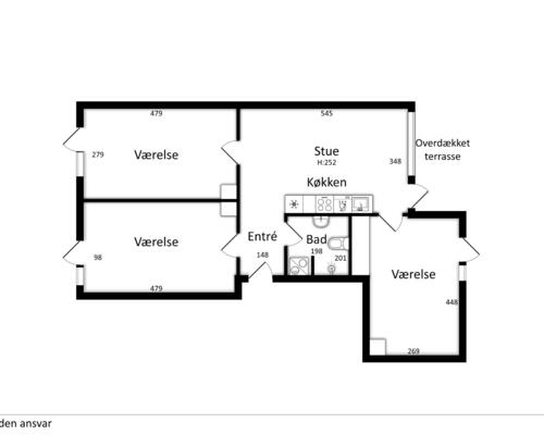 4 værelses lejlighed på 90 m2 - delevenlig