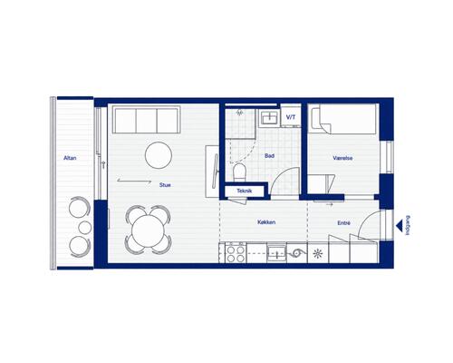 2 værelses – Munkebjergvænget 11E, 4. lejl. 7 – Odense M