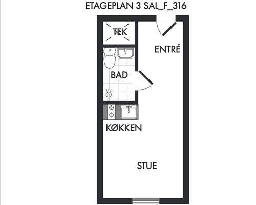 1 værelses lejlighed i Frederiksberg