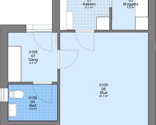 1 værelses hus i Haderslev