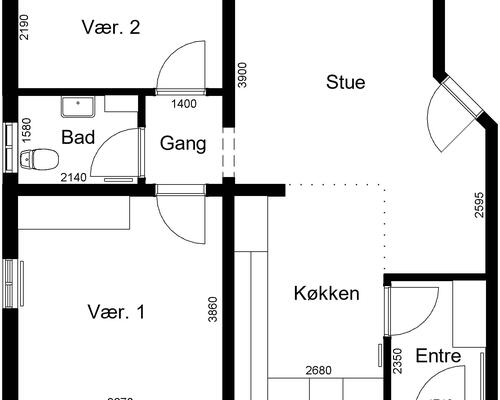 3 værelses lejlighed i Roslev