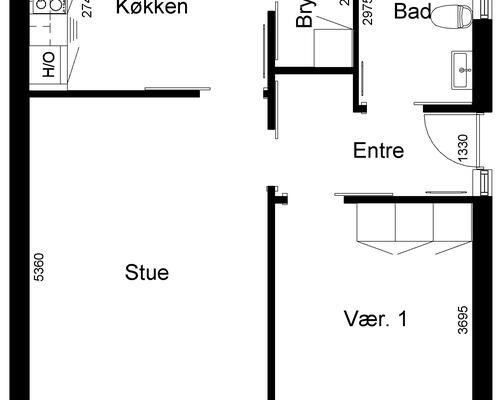 2 værelses hus i Harboøre