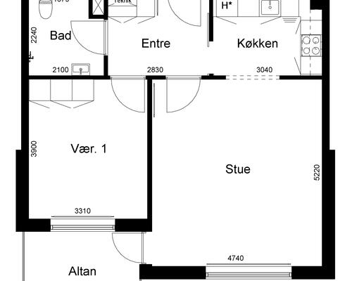 2 værelses lejlighed i Vildbjerg