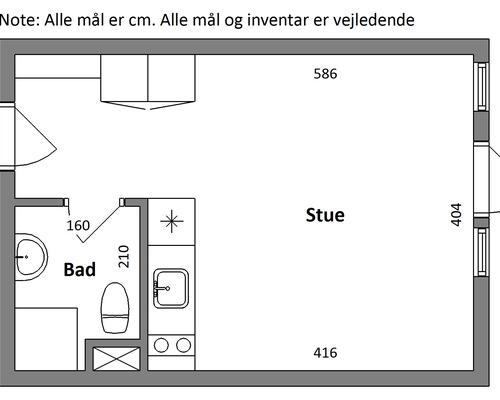 1 værelses lejlighed i Holstebro
