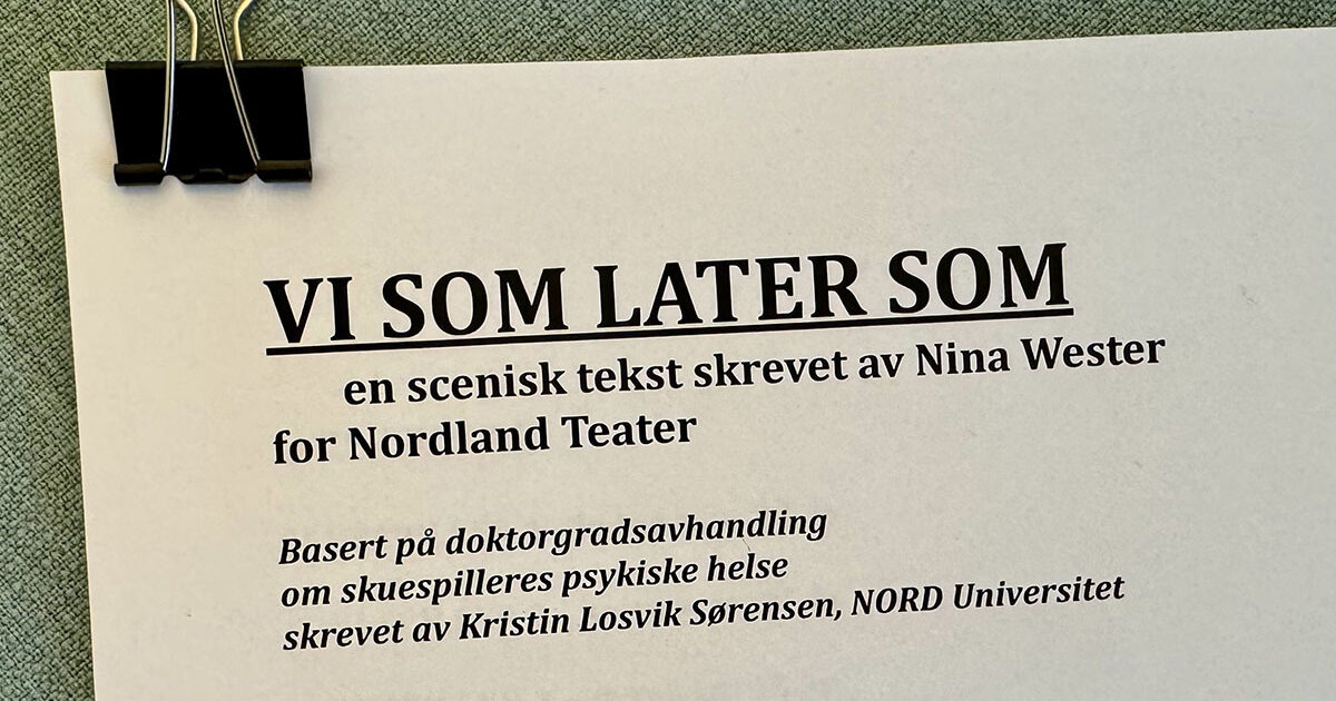 «Vi som later som» av Nina Wester