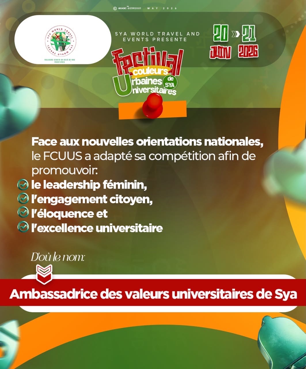 Ambassadrice des valeurs universitaires de Sya