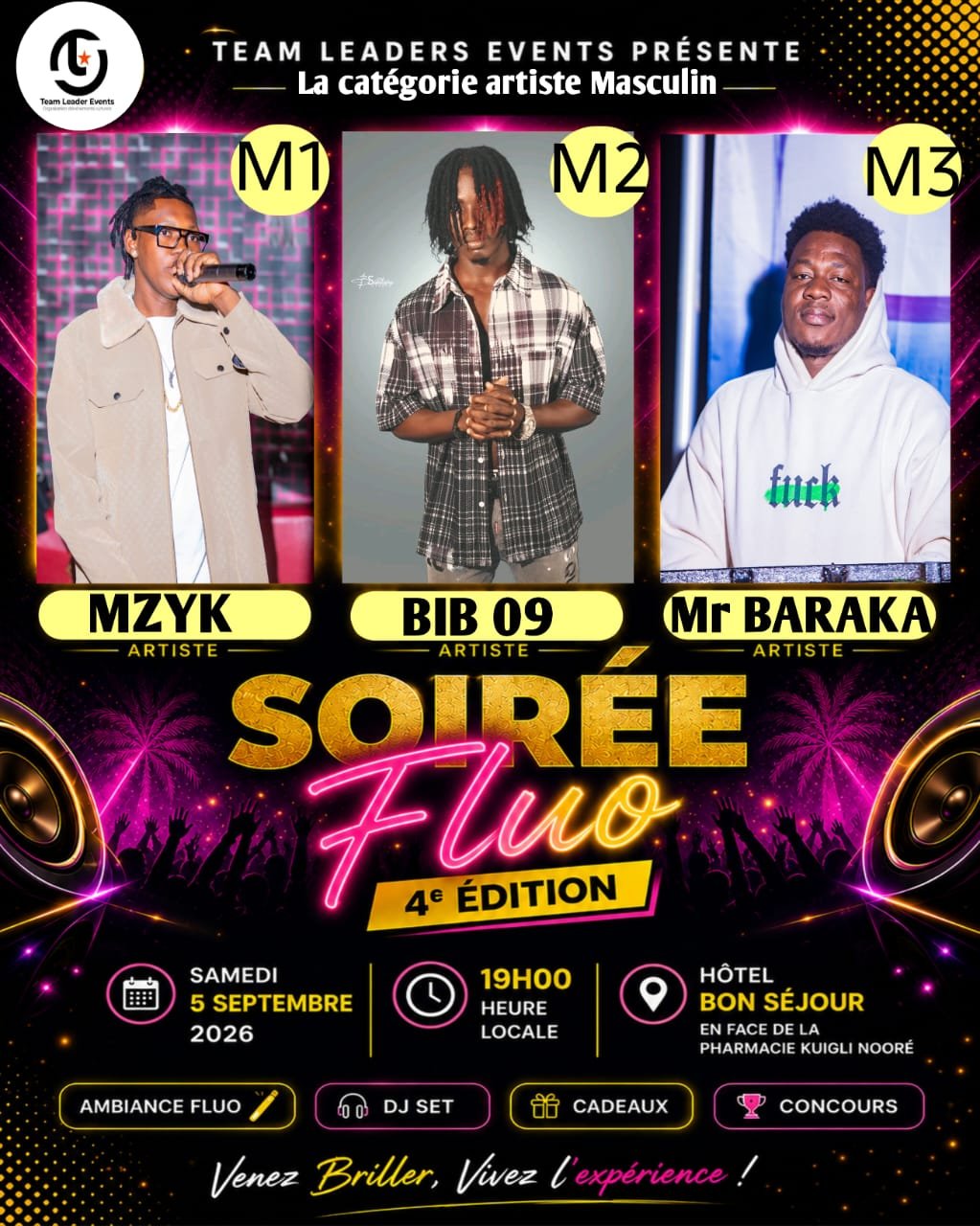 Soirée FLUO 2026 - Artiste Masculin