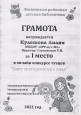 Грамота за первое место и сертификат участника в онлайн конкурсе чтецов "Свет материнских глаз"