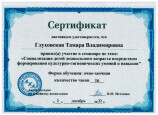 Сертификат участника семинара