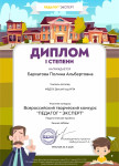 Всероссийский творческий конкурс "Педагог-эксперт" 