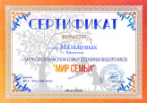 Областной конкурс видеороликов "Мир семьи"